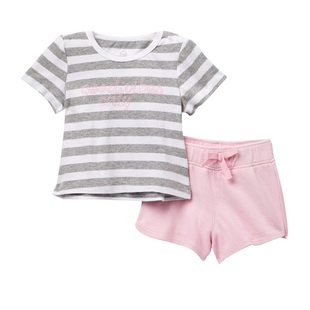 AG Toddlers Stripe Top and French Terry Short Set